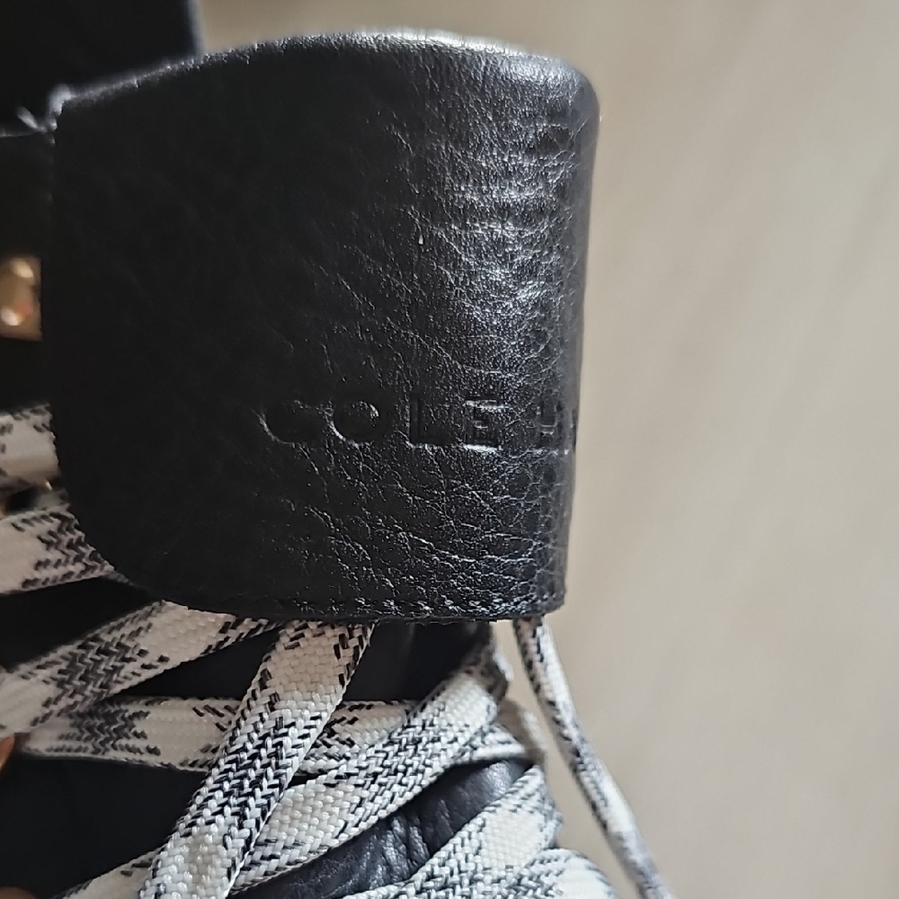 Cole Haan Waterproof Black Lace Up Wedge Boots - Picture 3 of 11